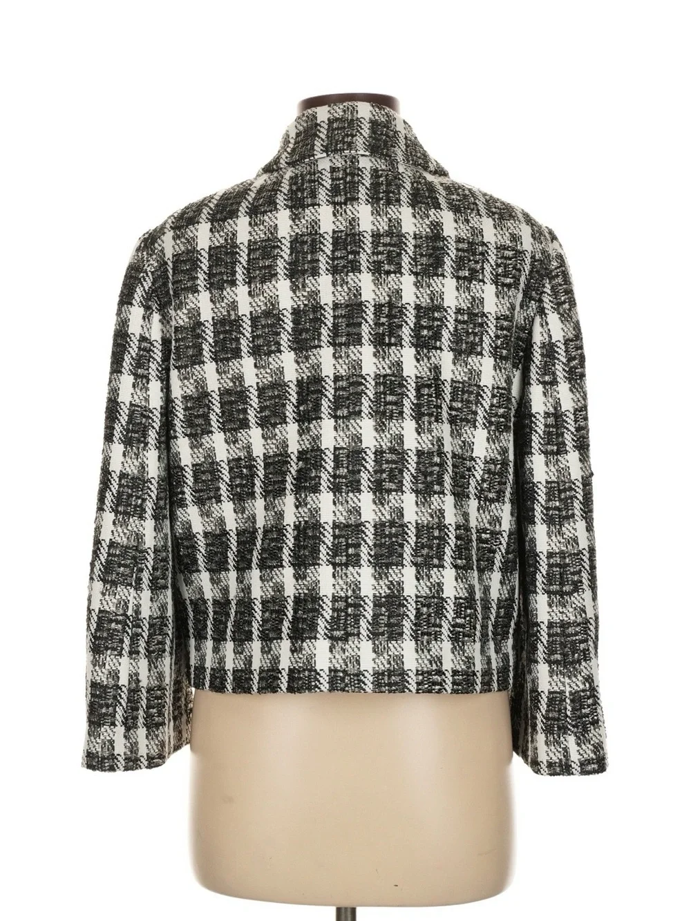 J. Crew Black & White Plaid Button-Front Jacket